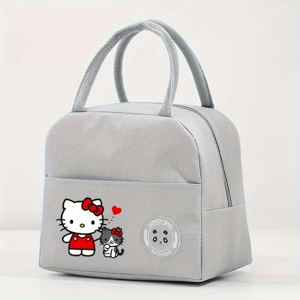 HELLO KITTY Gray‎ Canvas Insulated Lunch Tote (BRAND-NEW & SUPER CUTE!)